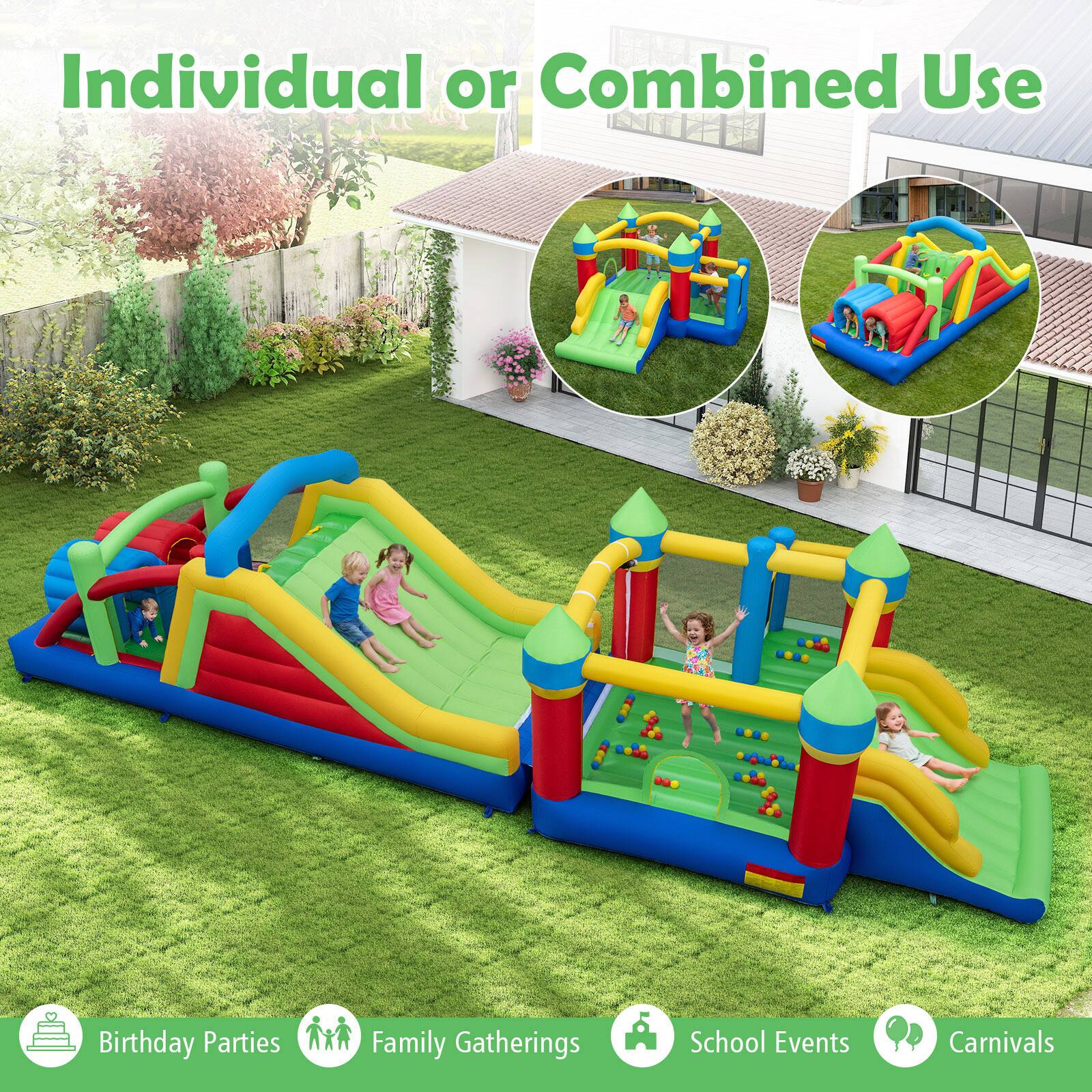 Individual or Combined Use

Birthday Parties  
Family Gatherings  
School Events  
Carnivals