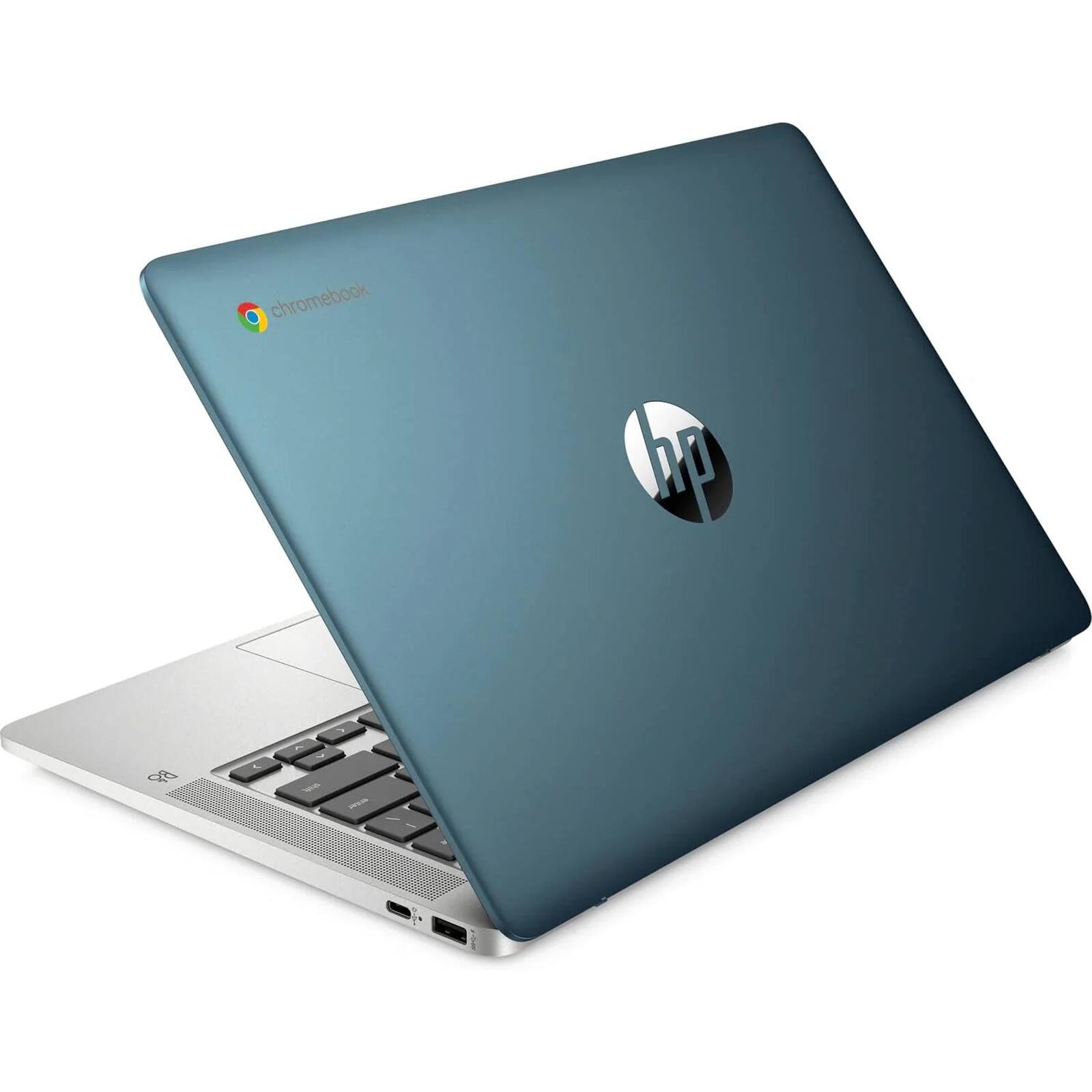 Alt View 2. HP - Chromebook 14a-na0062tg 14" Intel Pentium Silver N5030 1.1 GHz up to 3.1 GHz 4GB 128GB eMMC Chrome OS - Teal.