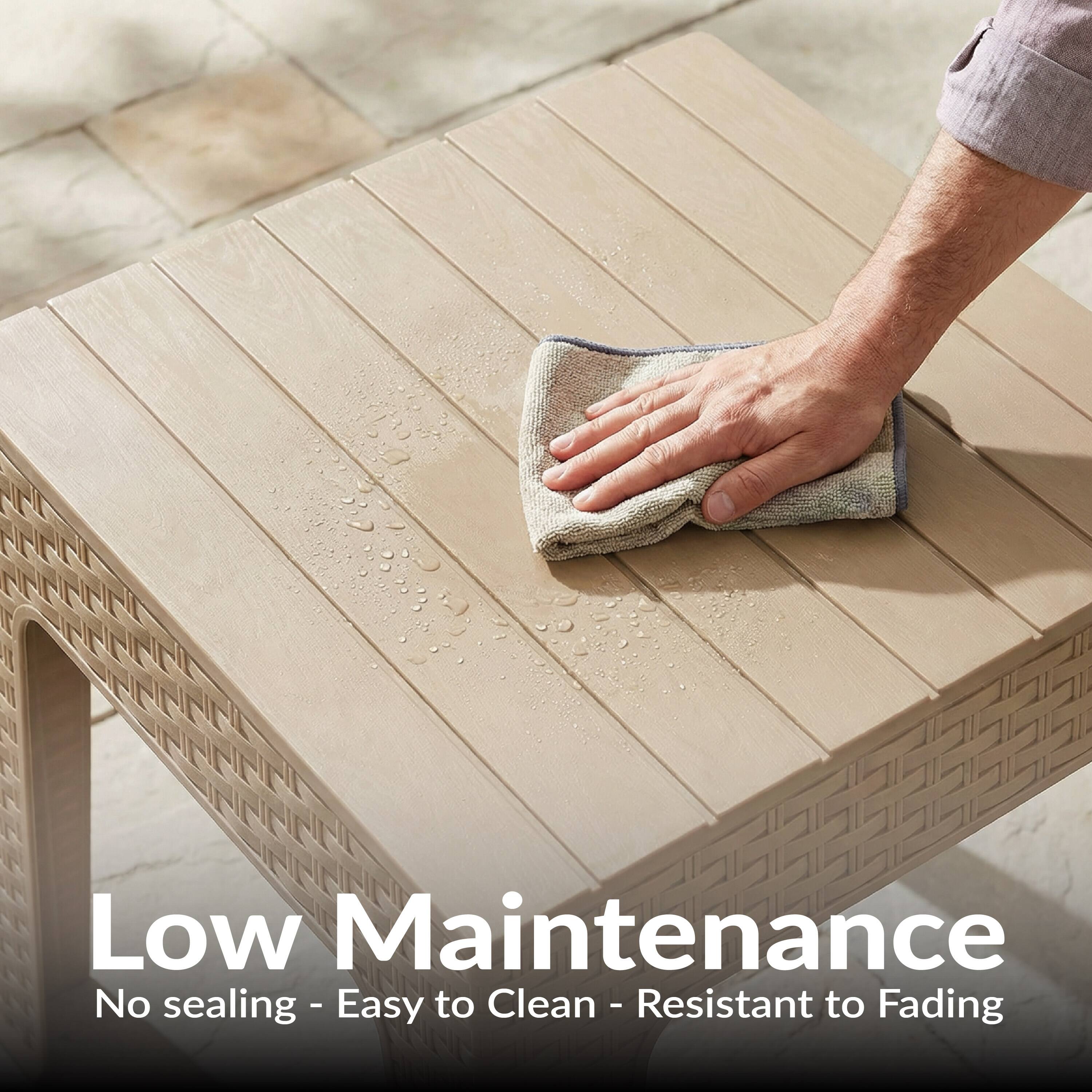 Low Maintenance  
No sealing - Easy to Clean - Resistant to Fading