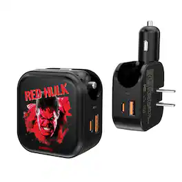 Keyscaper - Marvel Badge 2 in 1 USB A/C Charger - Red Hulk