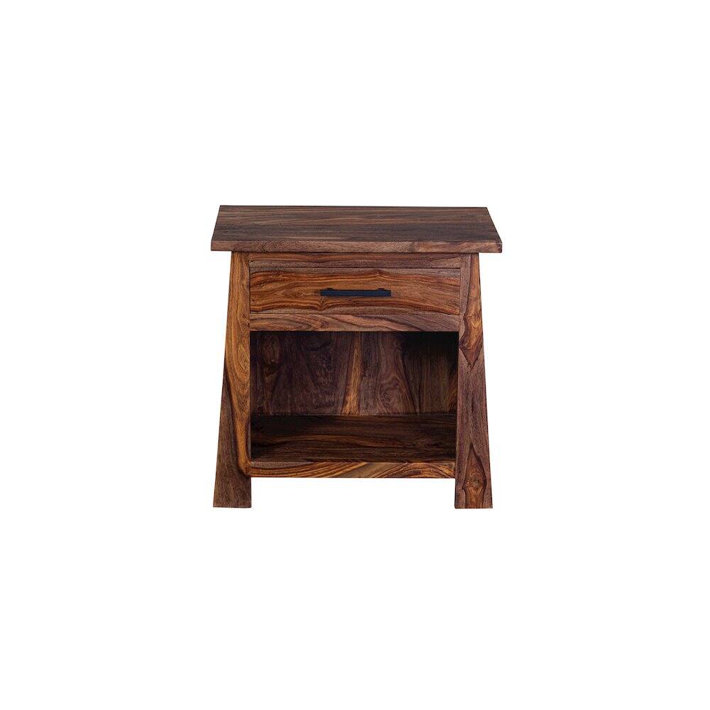 Alt View 3. Porter Designs - Kalispell Solid Sheesham Wood Nightstand - Brown.