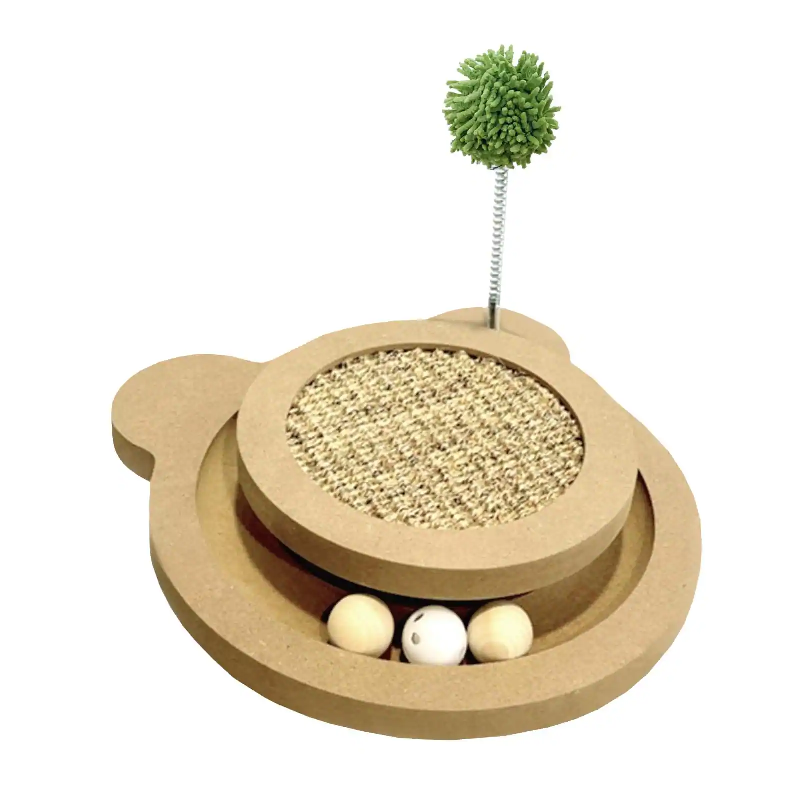 Front. Hirose Alice - Cute Cat Scratcher Interactive Toys For Indoor Cats And Kitten Sisal Scratch Mats Track Balls Spring Bored - Default.