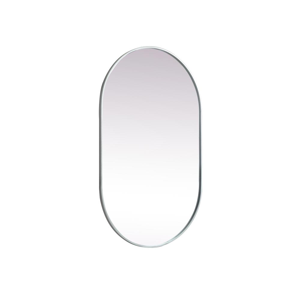 Alt View 1. Elegant Decor - Metal Frame Oval Mirror 30x48 Inch in Silver - Silver.