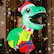 Alt View 3. Costway - 3.3' Christmas Inflatable Dinosaur Broke Out from Window Hanging Window Dinosaur - Multicolor.