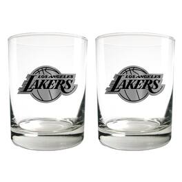 Great American Products - Los Angeles Lakers 15oz. Legacy Rocks Glass Set - Multicolor