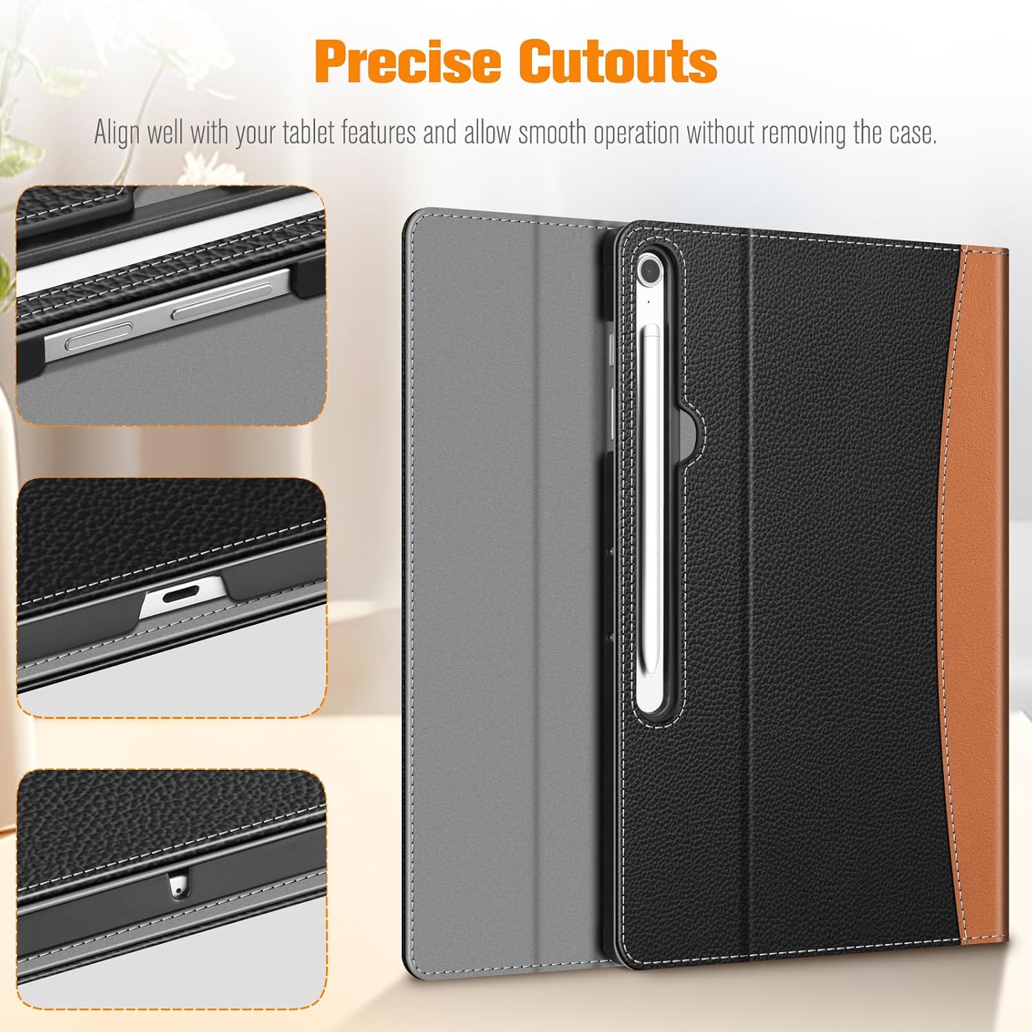 Precise Cutouts  
Align well with your tablet features and allow smooth operation without removing the case.