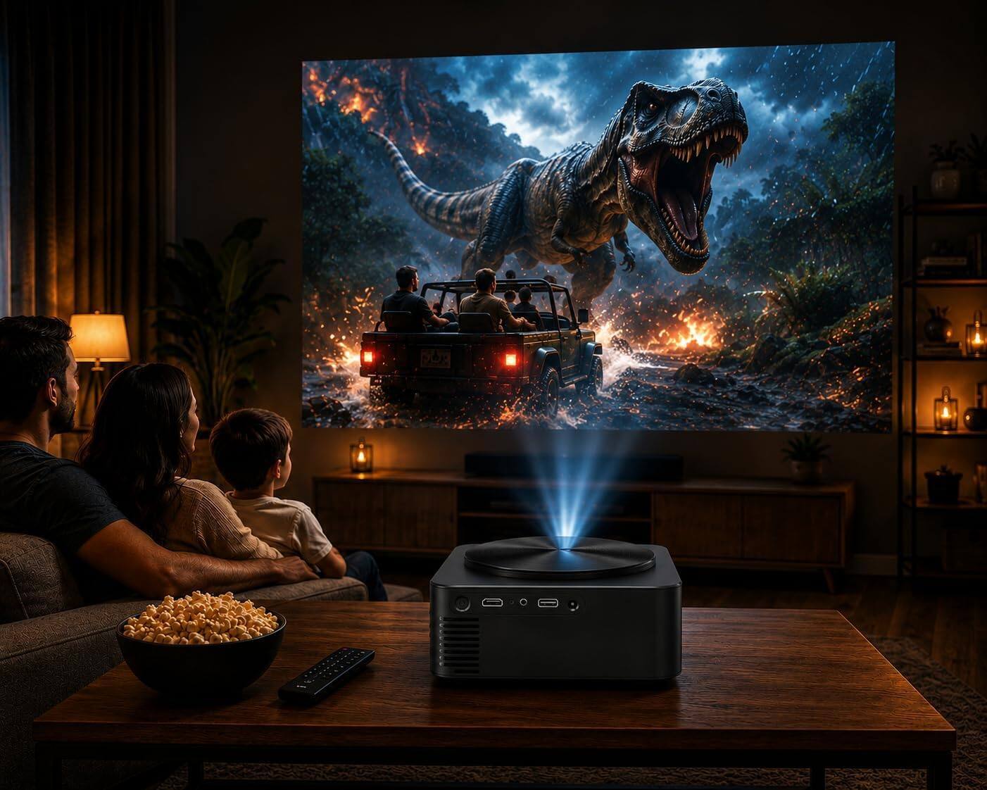 Alt View 4. BOSS - BOSS A005 HD Projector - HD Projector, Auto Focus, 760ANSI Lumens - w/ Free Screen & Mount - Black.