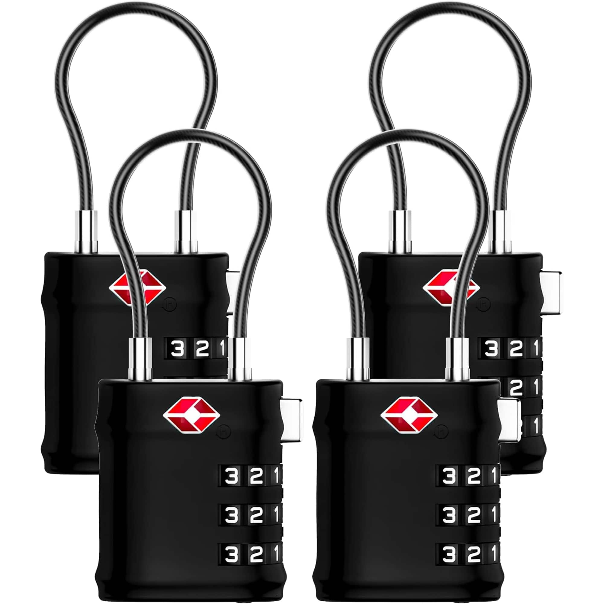 LUGGEX - TSA Locks for Luggage, 4 Suitcase Locks, Luggage Locks TSA Approved - Black price history on PriceWatchPro
