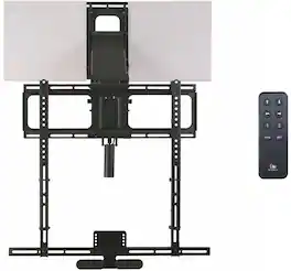 MantelMount - MM815 Motorized Above Fireplace Pull Down TV Mount with RF Remote & Automated Swivel for TVs 45"-90" Up to 115 lbs - Black