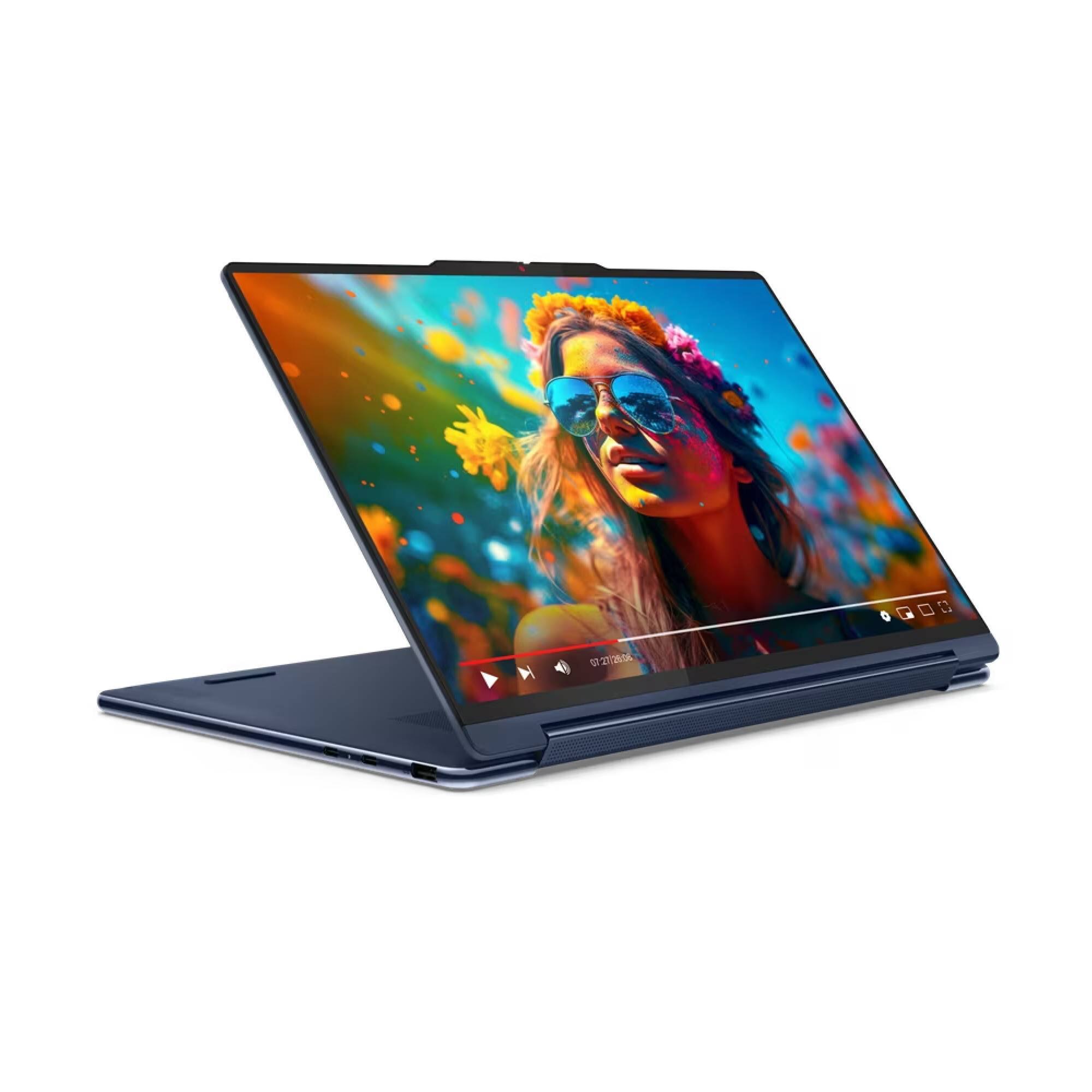 Back. Lenovo - Lenovo Yoga 9 2 in 1 14IMH9 14" 4K Touch Laptop Intel Ultra 7 155H 16GB 1TB SSD W11H (French / English) - Cosmic Blue.