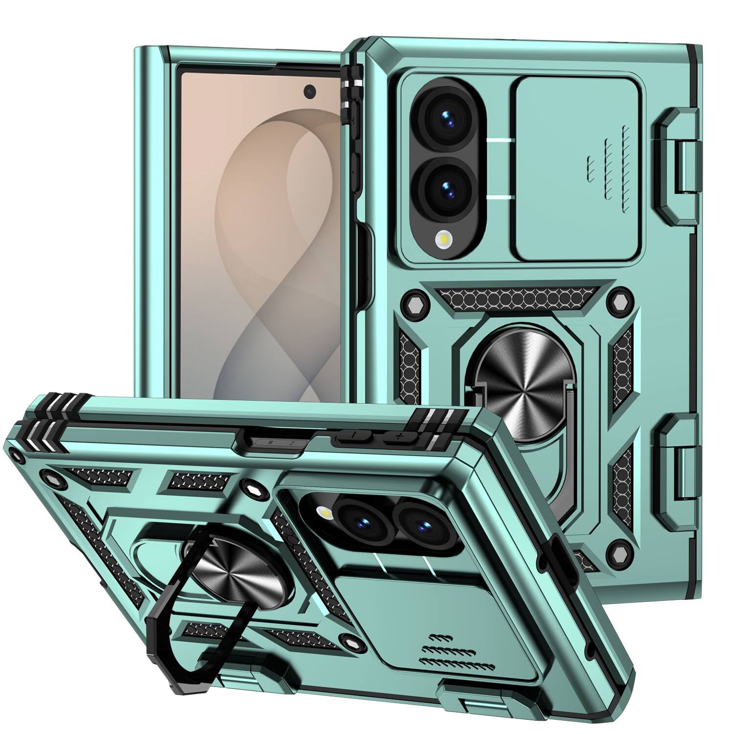Dteck For Samsung Galaxy Z Fold8 Heavy Duty Rugged Case Sliding Lens ...