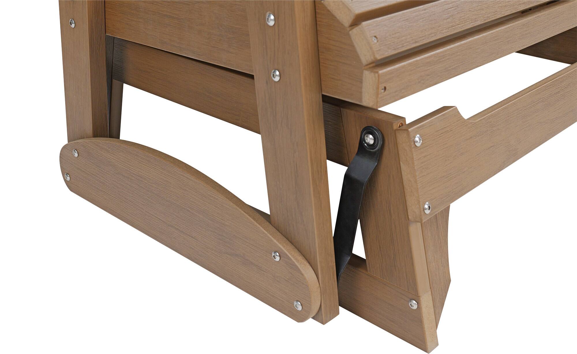 Alt View 7. Fortune Candy - HIPS Poly Lumber Outdoor Patio Glider w/Foldable Cupholders, 900 LB Capacity for Porch Yard Garden (3-Seat,Brown) - Brown.