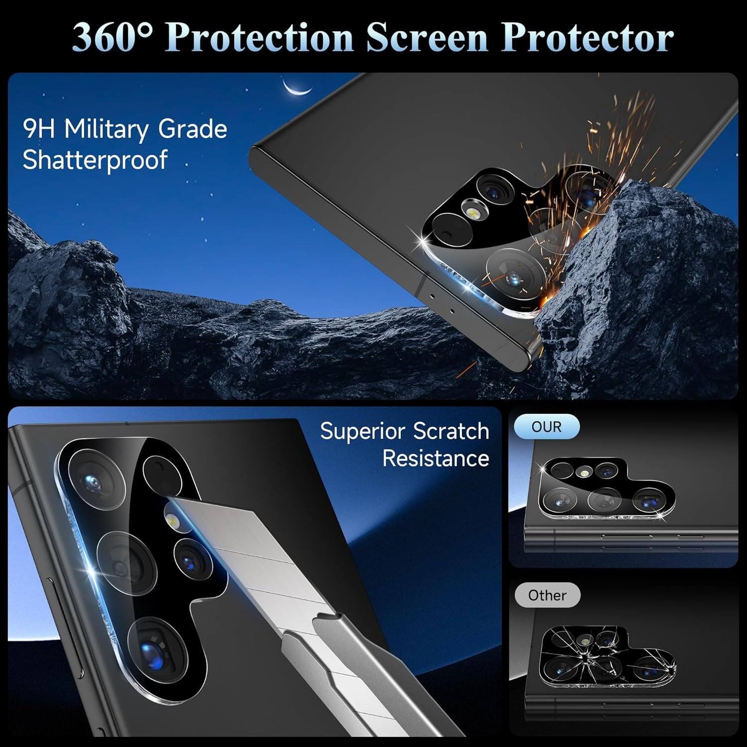 360° Protection Screen Protector

9H Military Grade Shatterproof

Superior Scratch Resistance

OUR

Other