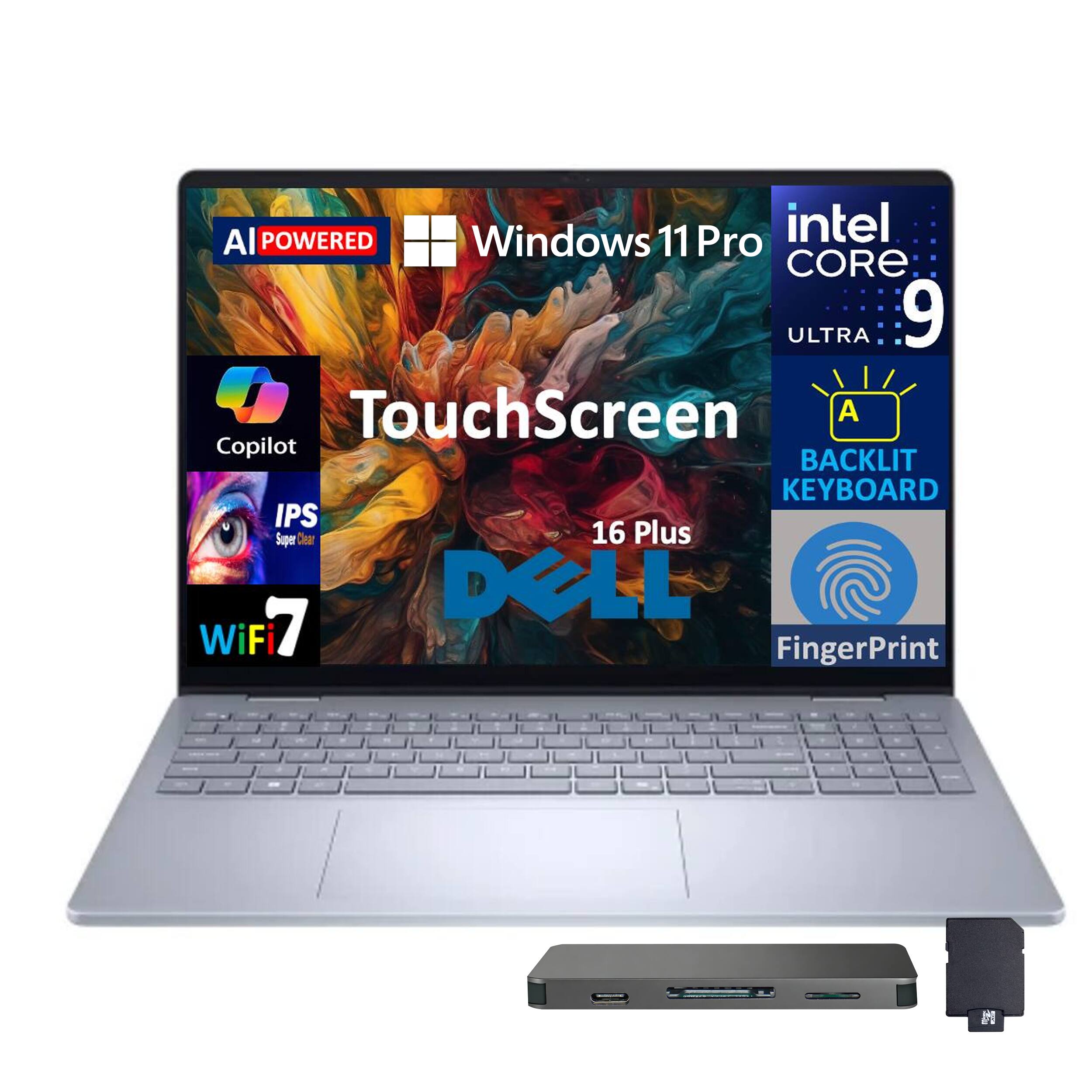 AI POWERED Windows 11 Pro intel CORE ULTRA 9 TouchScreen A Copilot BACKLIT KEYBOARD IPS Super Clear 16 Plus DOLL WiFi7 7 FingerPrint