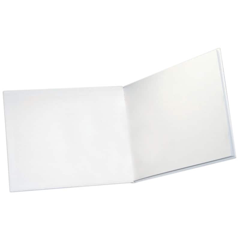 ASHLEY PRODUCTIONS - Big Hardcover Blank Book, Landscape, White - 11" x 8.5"