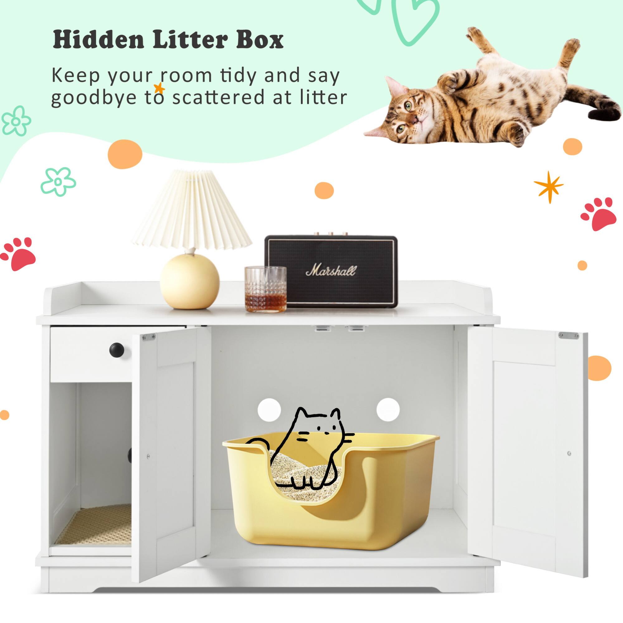 Hidden Litter Box

Keep your room tidy and say goodbye to scattered litter.