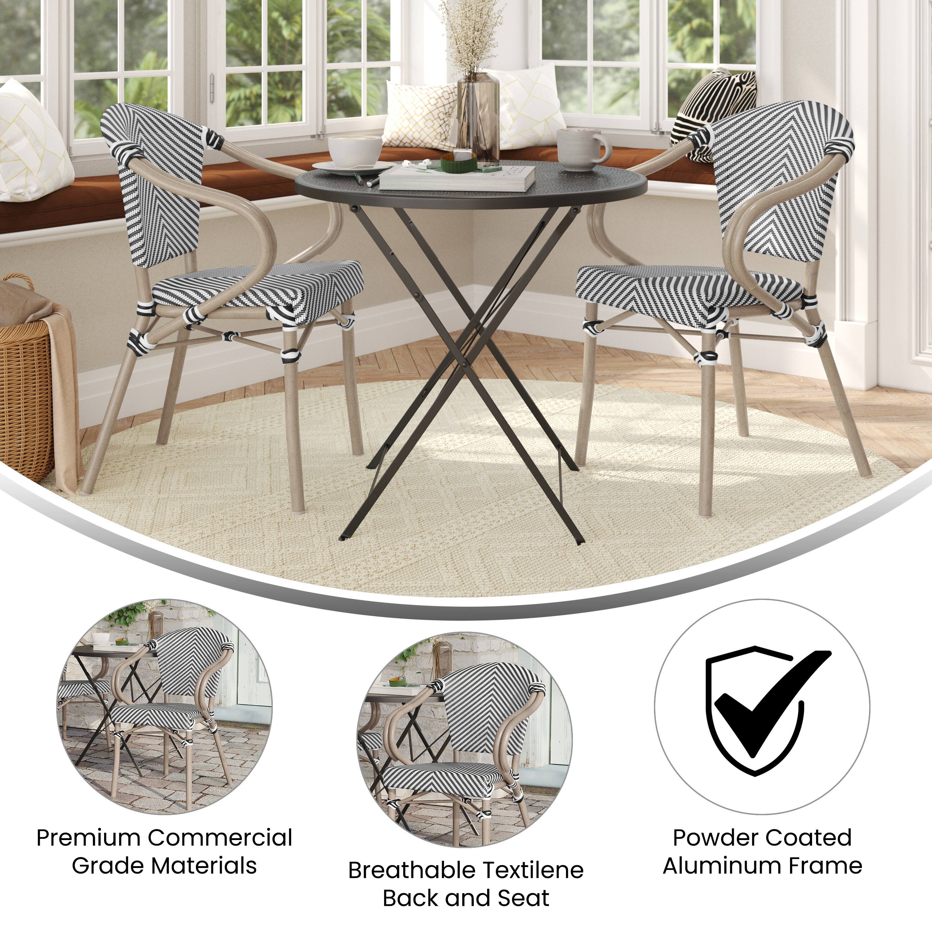 Premium Commercial Grade Materials  
Breathable Textilene Back and Seat  
Powder Coated Aluminum Frame