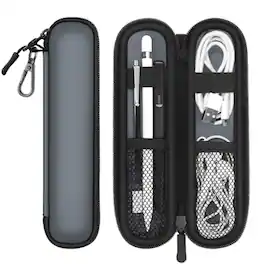 Stock Preferred - Pen Holder Case for Apple Pencil Pro/Apple Pencil 1st / 2nd Zipper Carrying Bag - Gray