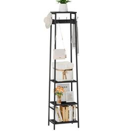Refined Abode Design - Coat Rack Freestanding Stand With 3 Shelves And Hall Tree Free Standing Clothes Organizer Industrial Style - Black 3 Shelves