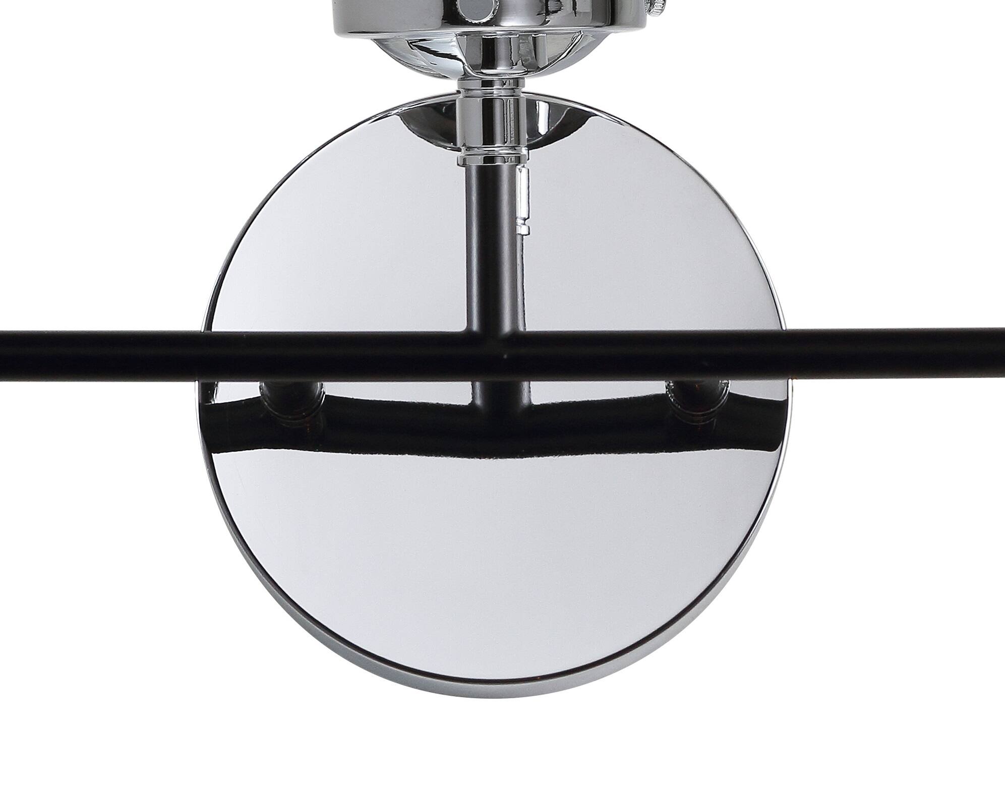 Alt View 5. Jonathan Y - Caleb 22" 3-Light Contemporary Transitional Iron/Glass LED Vanity Light, Chrome/Black - Chrome/Black.
