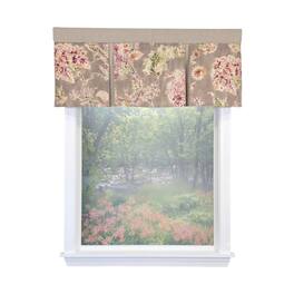 RLF Home - Monte Cristo Pleated Window Valance 100% Cotton Rod Pocket 50" x 17" Grey - Gray