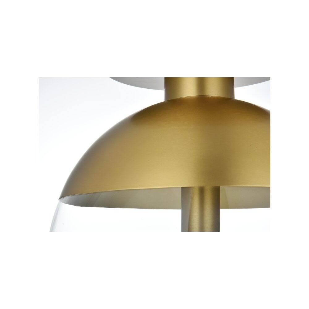Alt View 4. Living District - Eclipse 12 Inch Flush Mount Ceiling Light Clear Shade in Chrome - Satin Gold And Clear.