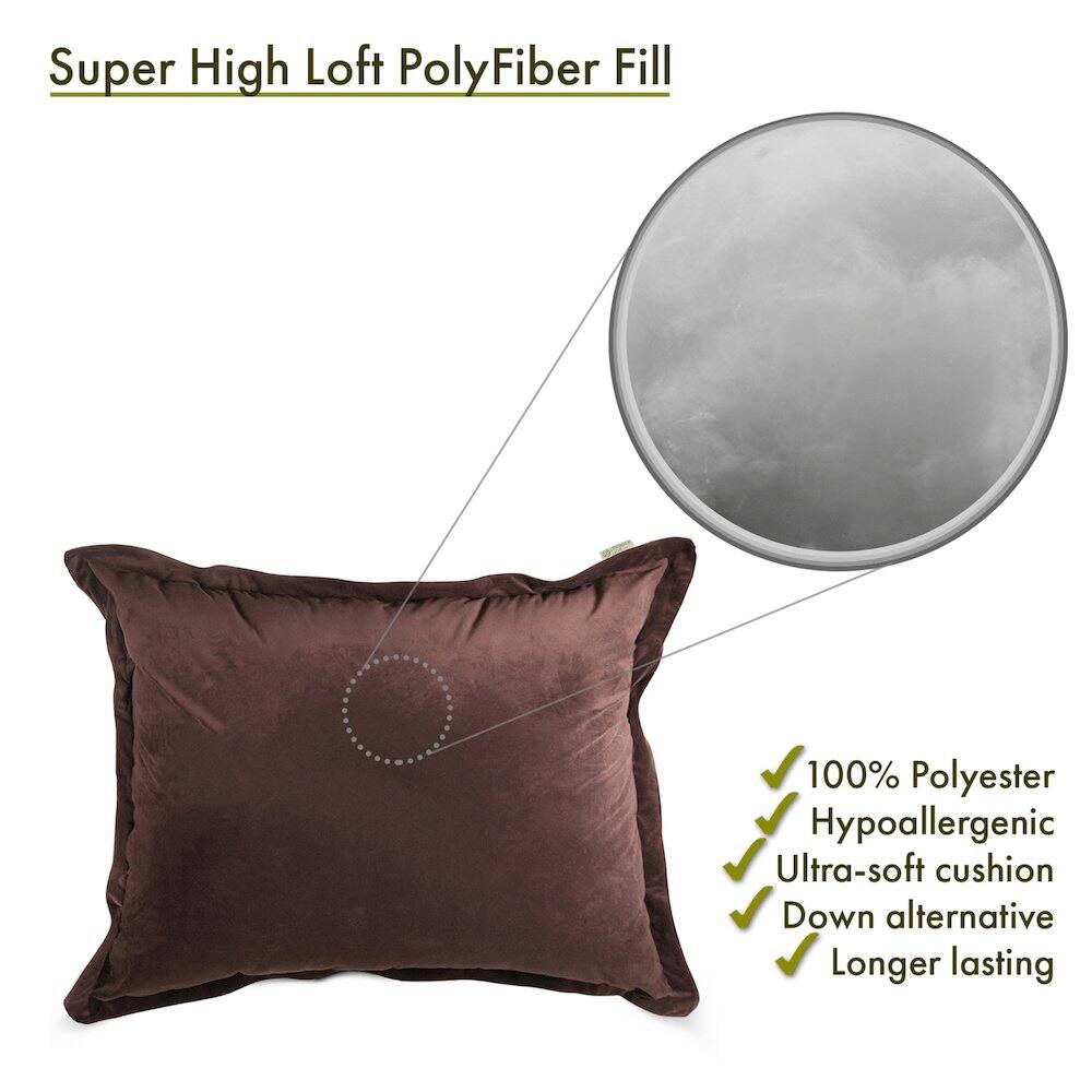 Super High Loft PolyFiber Fill

- 100% Polyester
- Hypoallergenic
- Ultra-soft cushion
- Down alternative
- Longer lasting