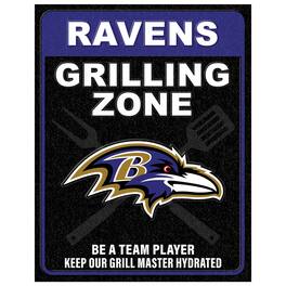 Fan Creations - Baltimore Ravens 13" x 20" Grill Zone Metal Sign - Multicolor