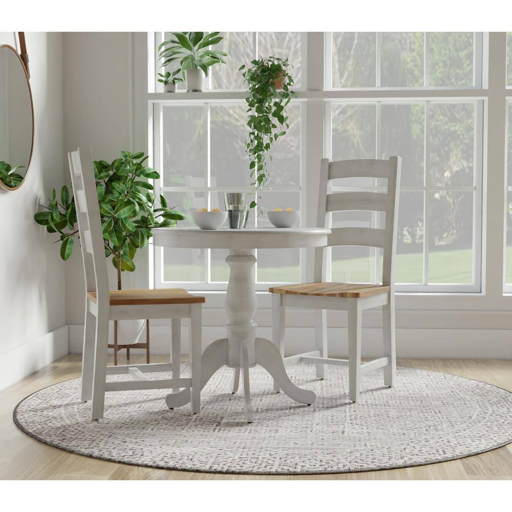Alt View 2. Carolina Chair & Table - Fairview 30" Round Pedestal Dining Table - Whitewash - Whitewash.