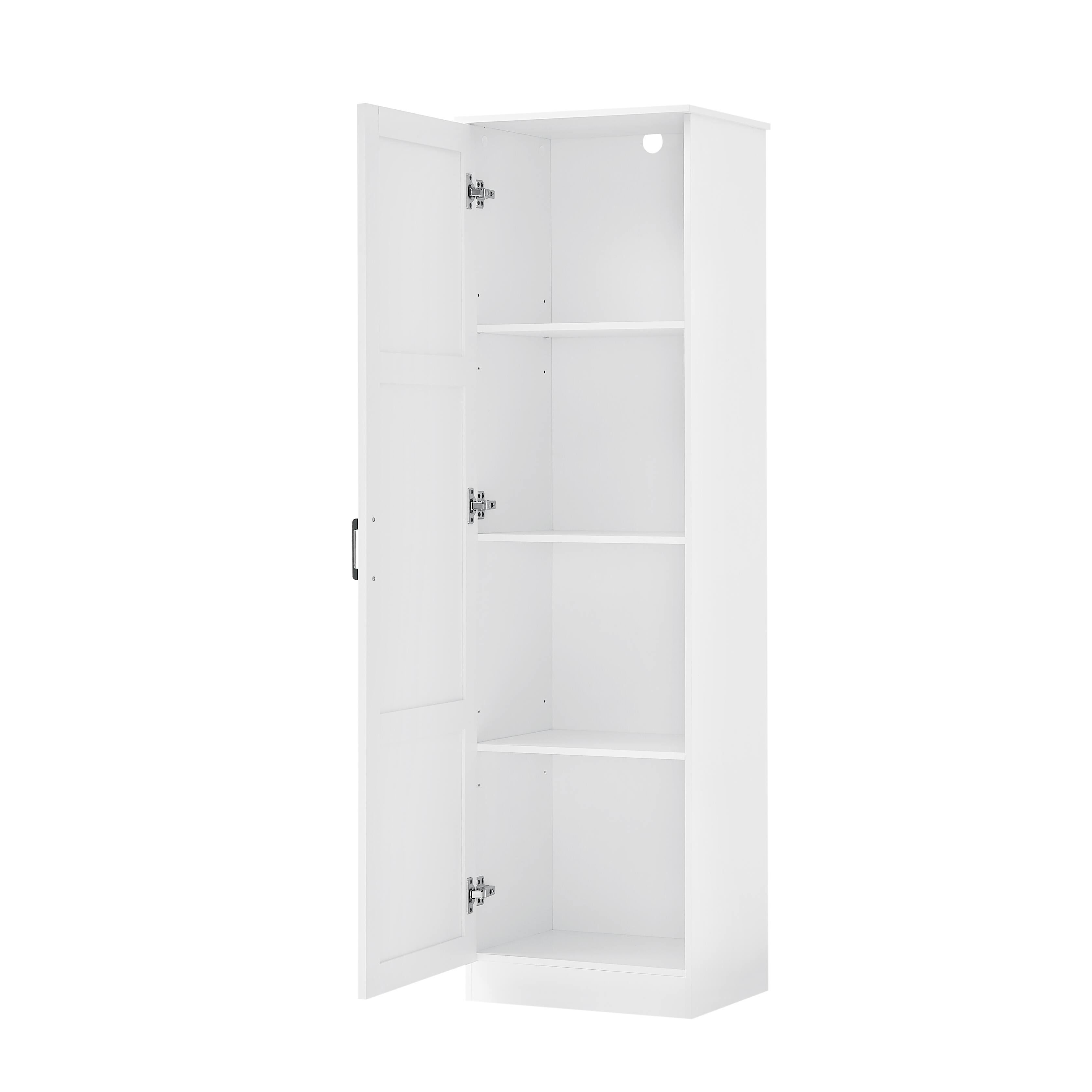 Alt View 8. Loheer - Loheer White Bathroom Storage Cabinet Freestanding Single Door Organizer with Adjustable Shelves for Office MDF - White.