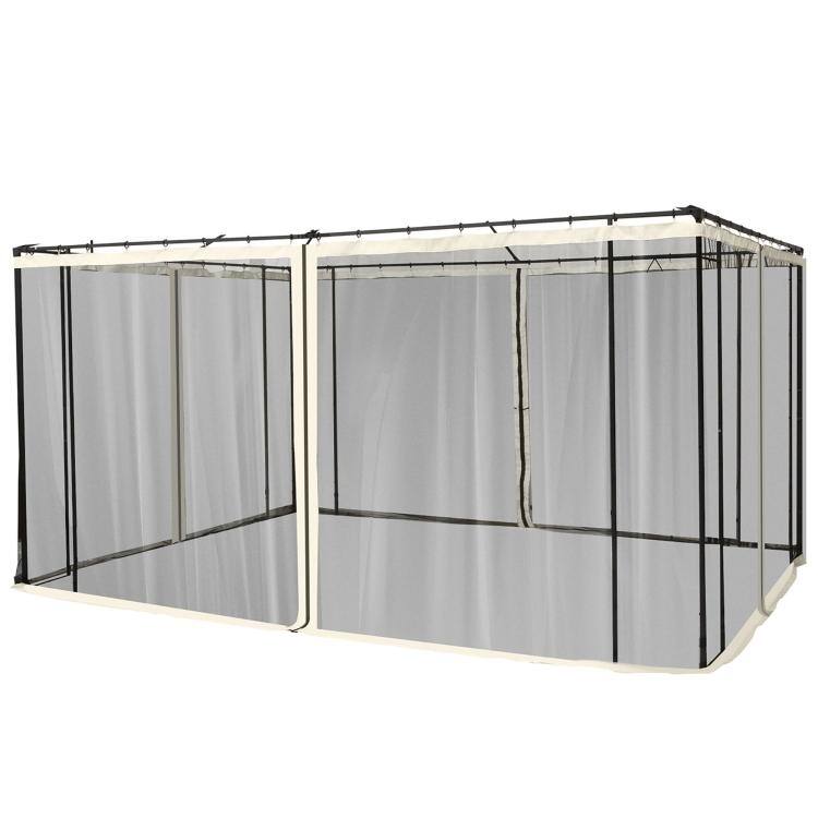 Alt View 10. PULUZ - Replacement Mesh Sidewall Netting for 9.8' x 13.1' Gazebos and Canopy Tents with Zippers, (Sidewall Only) - Cream.