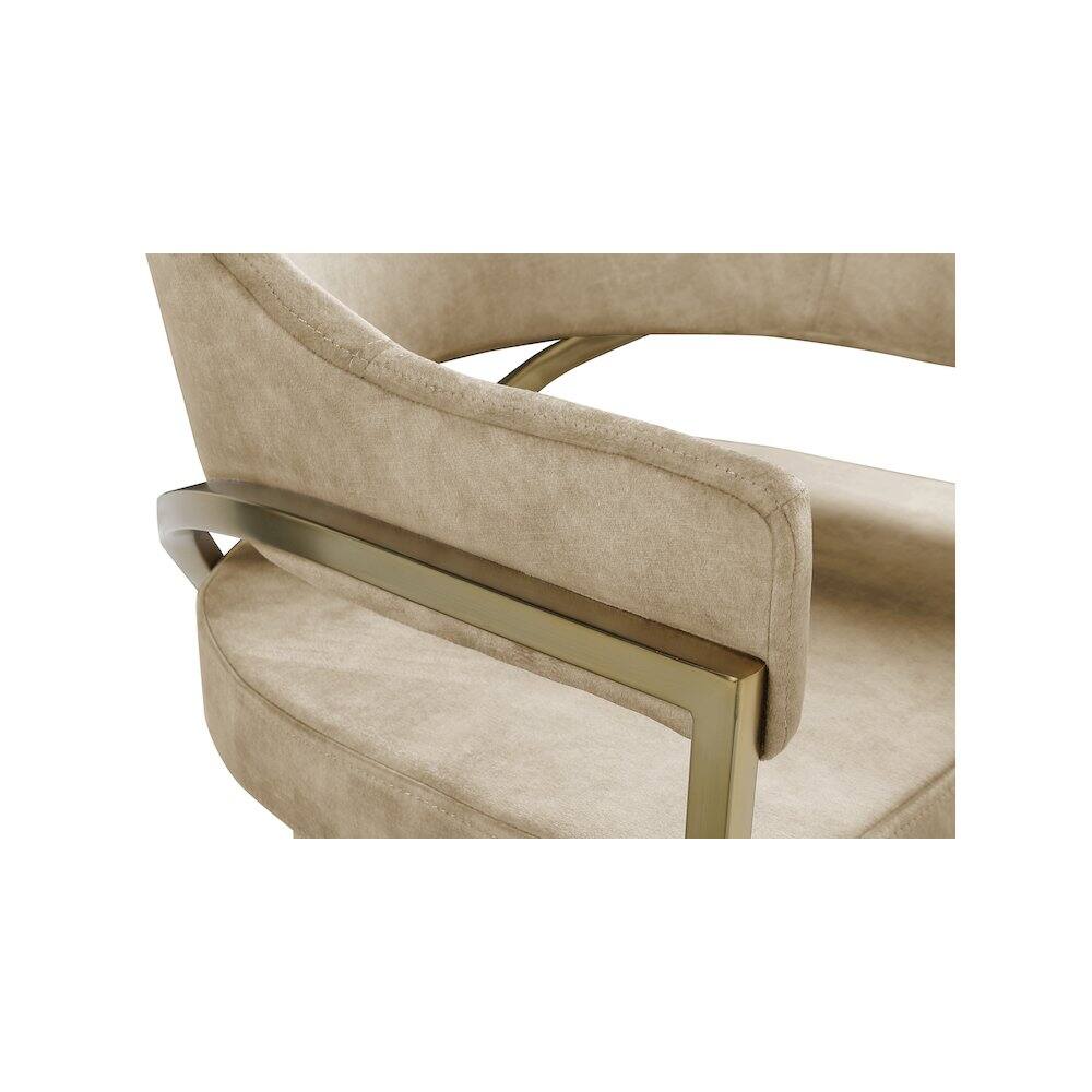 Alt View 3. Meridian Furniture - Madelyn Beige Velvet Dining Chair, Set of 2 - Beige.