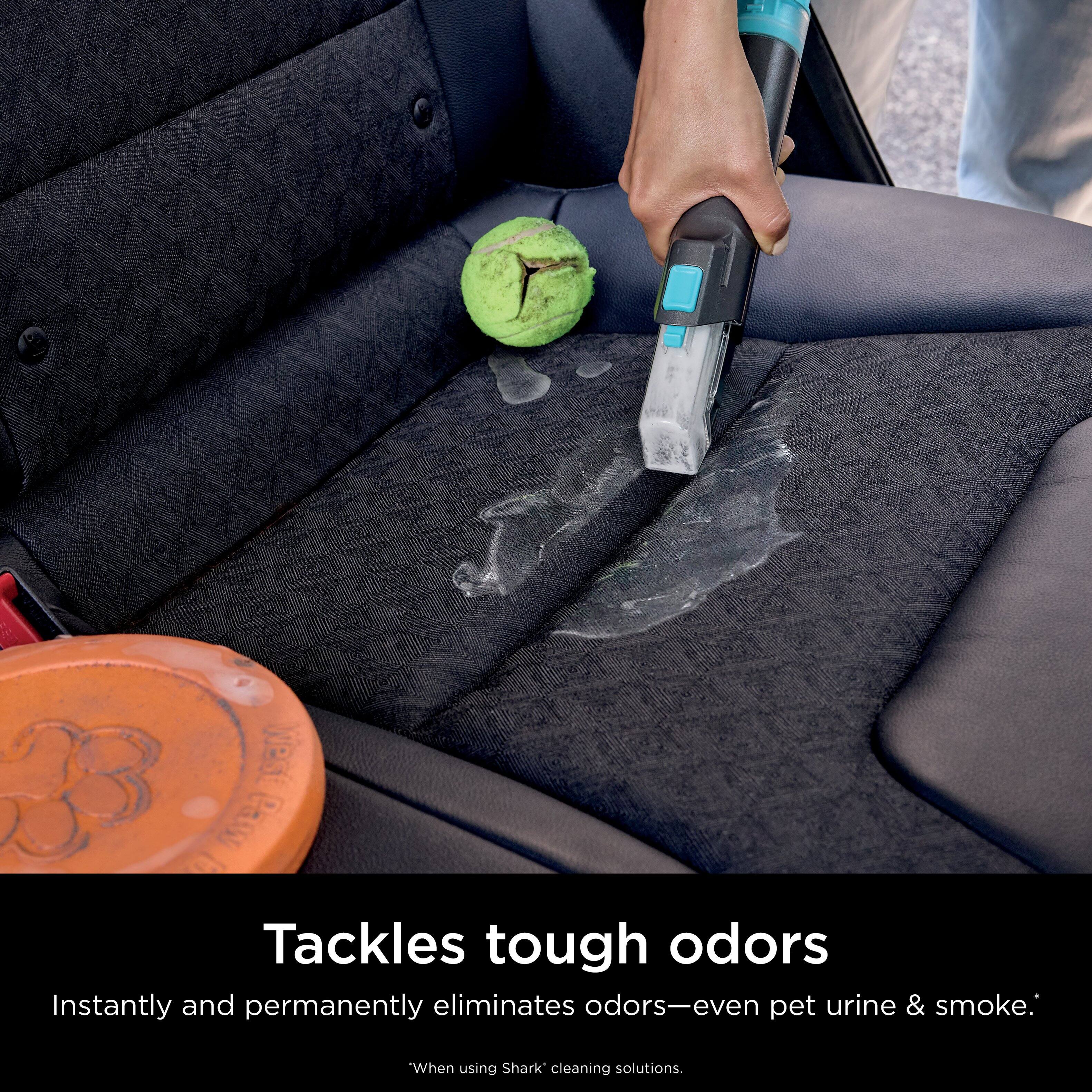 Tackles Tough Odors Instantly and permanently eliminates odors - even pet urine & smoke. When using Shark cleaning solutions.