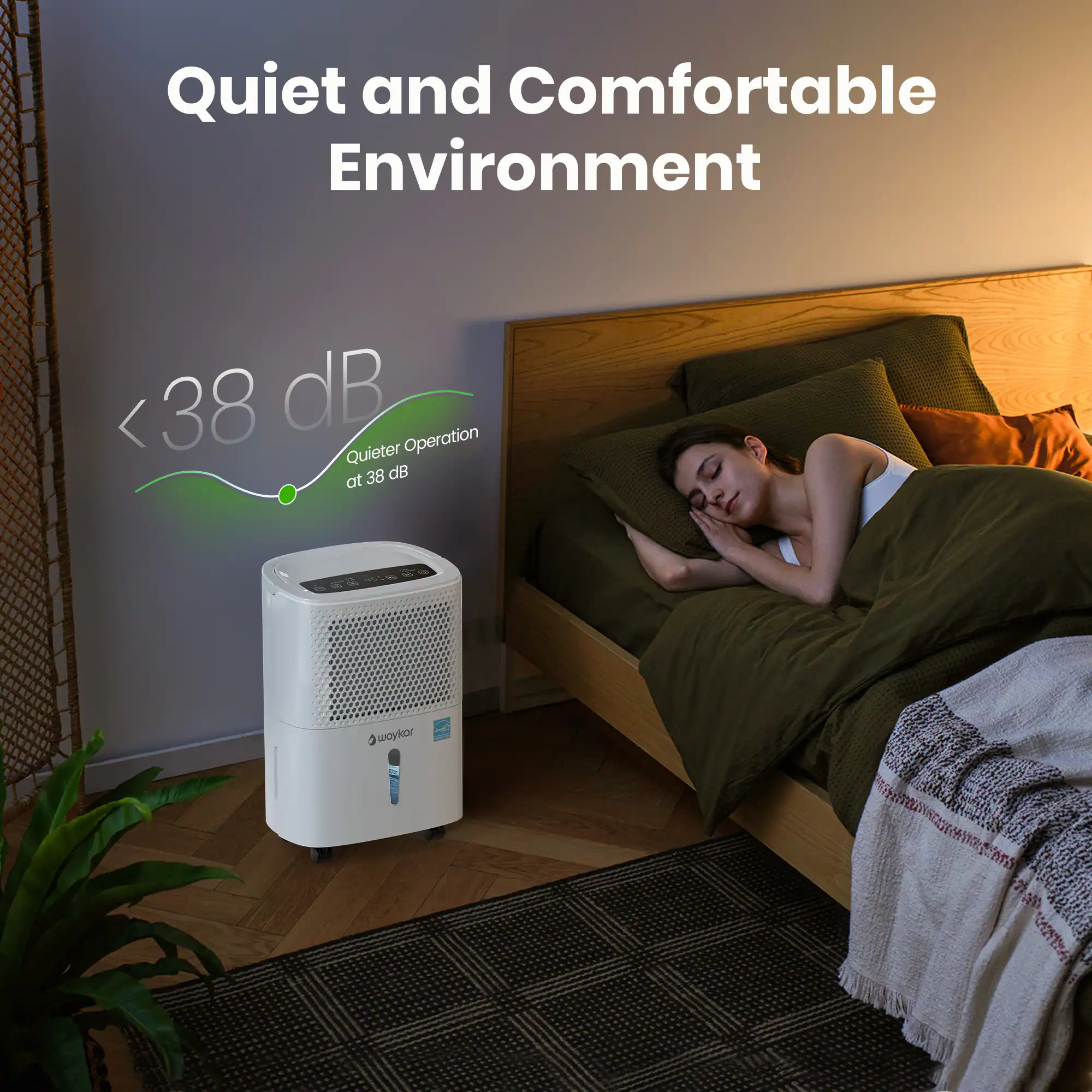 Quiet and Comfortable Environment  
<38 dB Quieter Operation at 38 dB