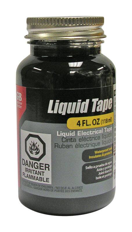 Liquid Tape  
4 FL. OZ (118 ml)  
Liquid Electrical Tape  
Cinta eléctrica líquida  
Ruban électrique liquide  
Waterproof & protects  
Insulates & protects  
DANGER  
IRRITANT  
FLAMMABLE  
KEEP OUT OF REACH OF CHILDREN.  
NO DEJE AL ALCANCE DE LOS ENFANTES