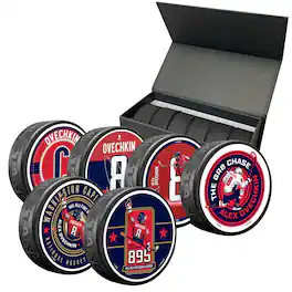 Mustang Drinkware - Alexander Ovechkin Washington Capitals NHL All-Time Leading Goal Scorer Six-Pack Hockey Puck Set - Multicolor