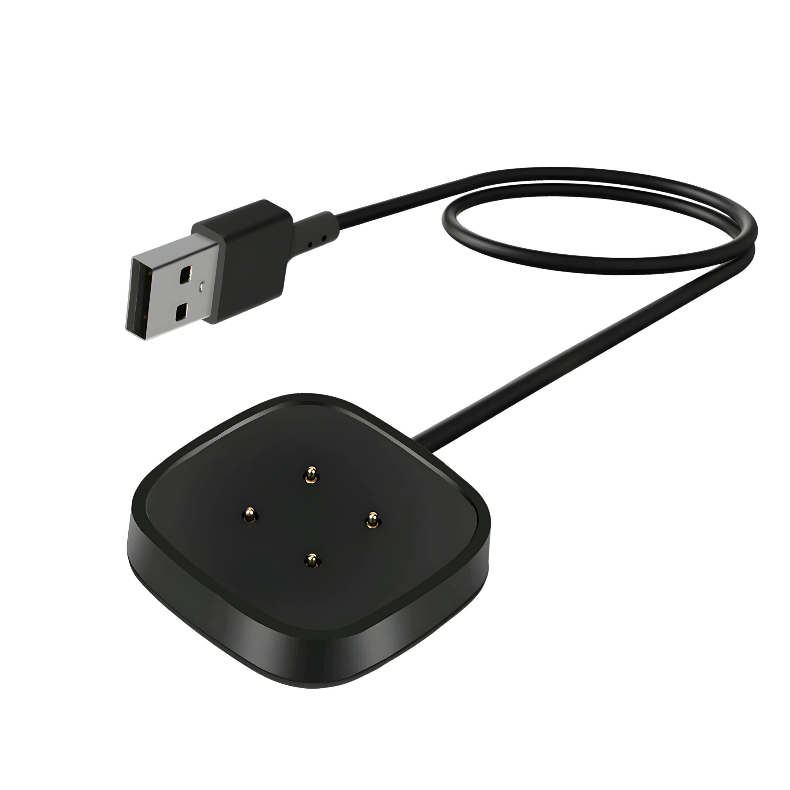 Front. Kitcheniva - USB Fast Charging Dock Cable Wireless Charger For Fitbit Sense Versa 3 4 Watch - Black.
