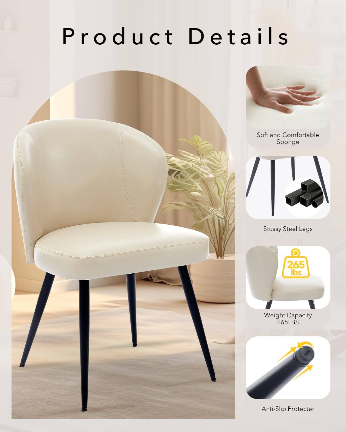 Product Details

- Soft and Comfortable Sponge
- Stussy Steel Legs
- Weight Capacity 265LBS
- Anti-Slip Protector