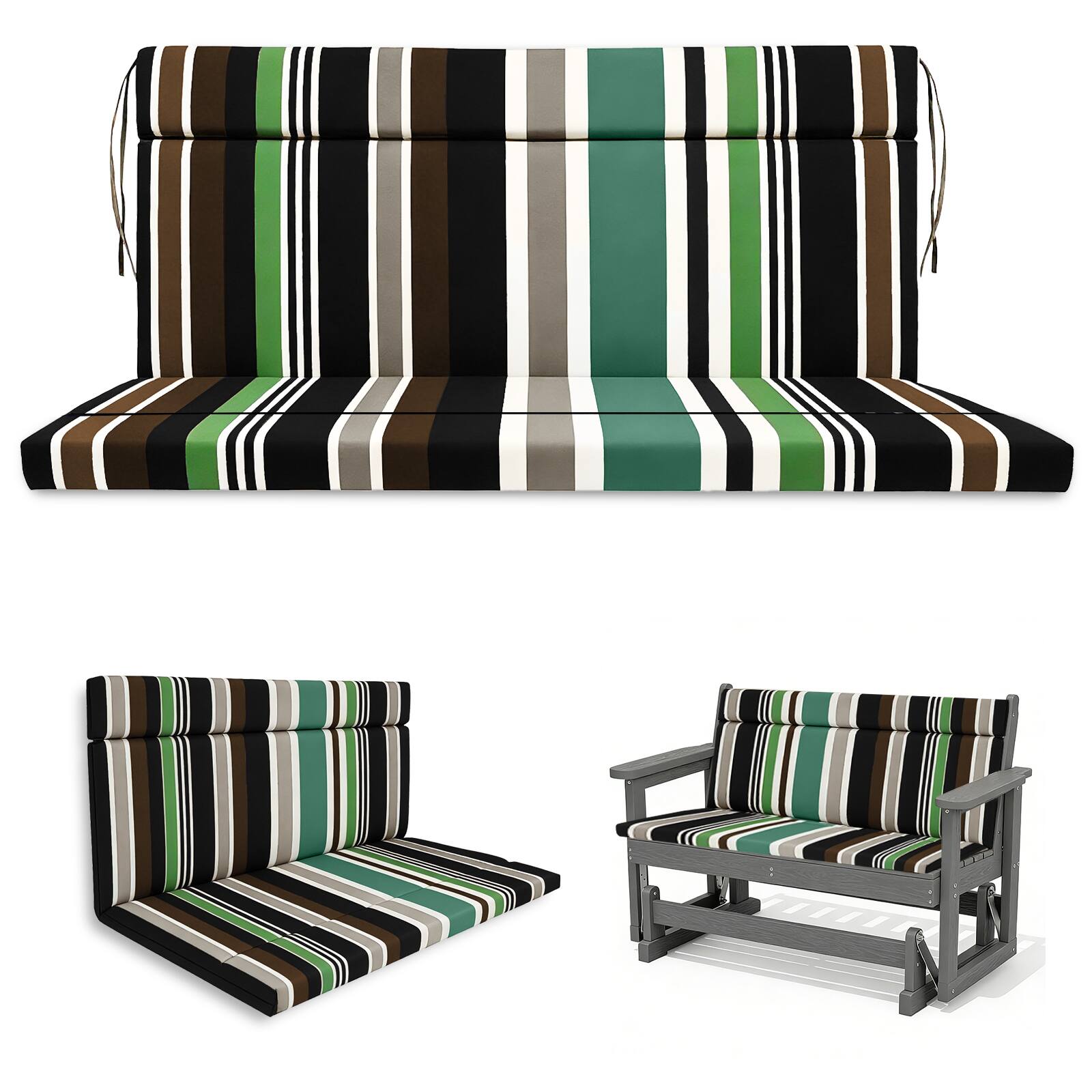 Black Brown Green Stripes