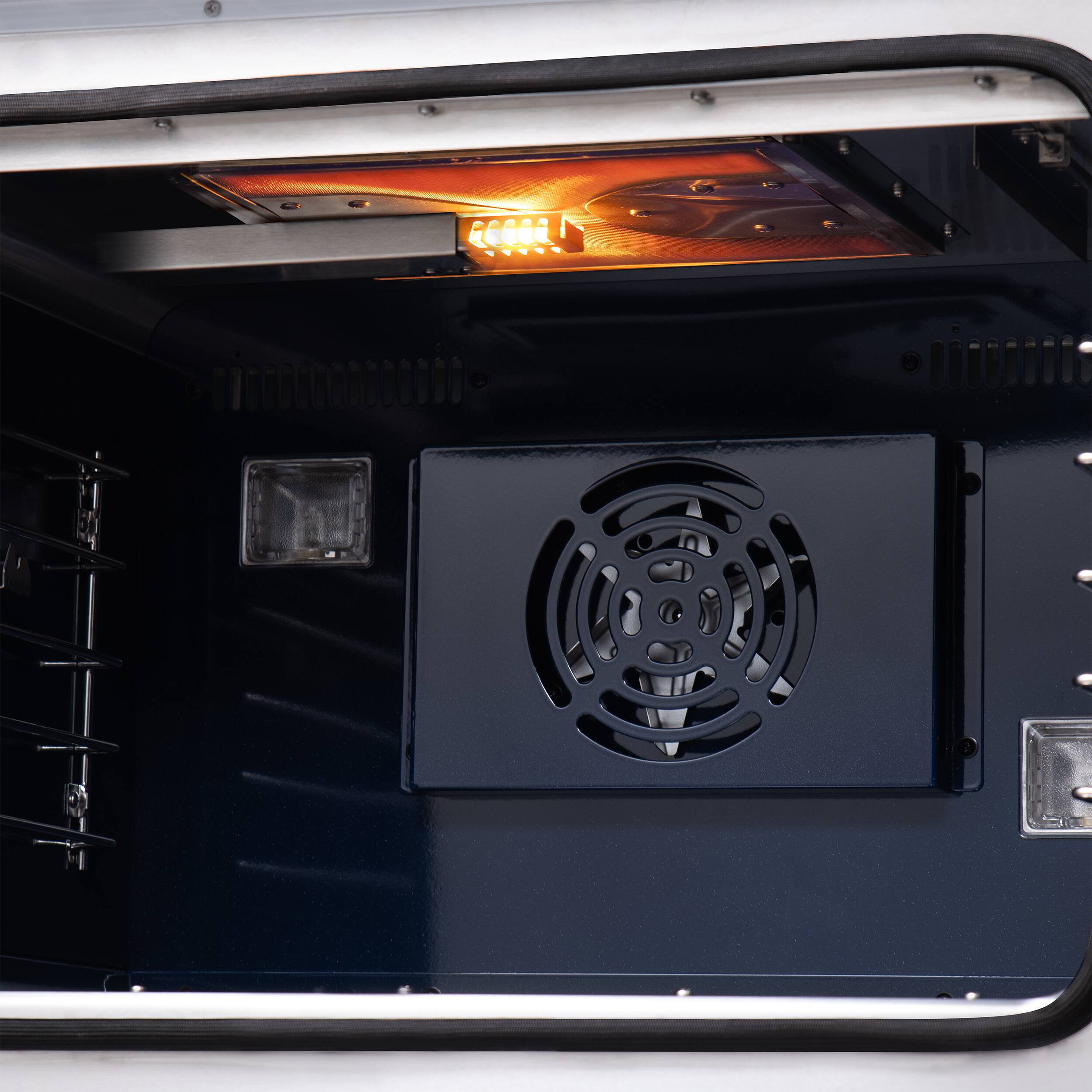 Alt View 12. Forno Appliances - Capriasca 5.36 Cu. Ft. Freestanding Gas Convection Range with French Doors and Rotisserie Air Fryer - Black.