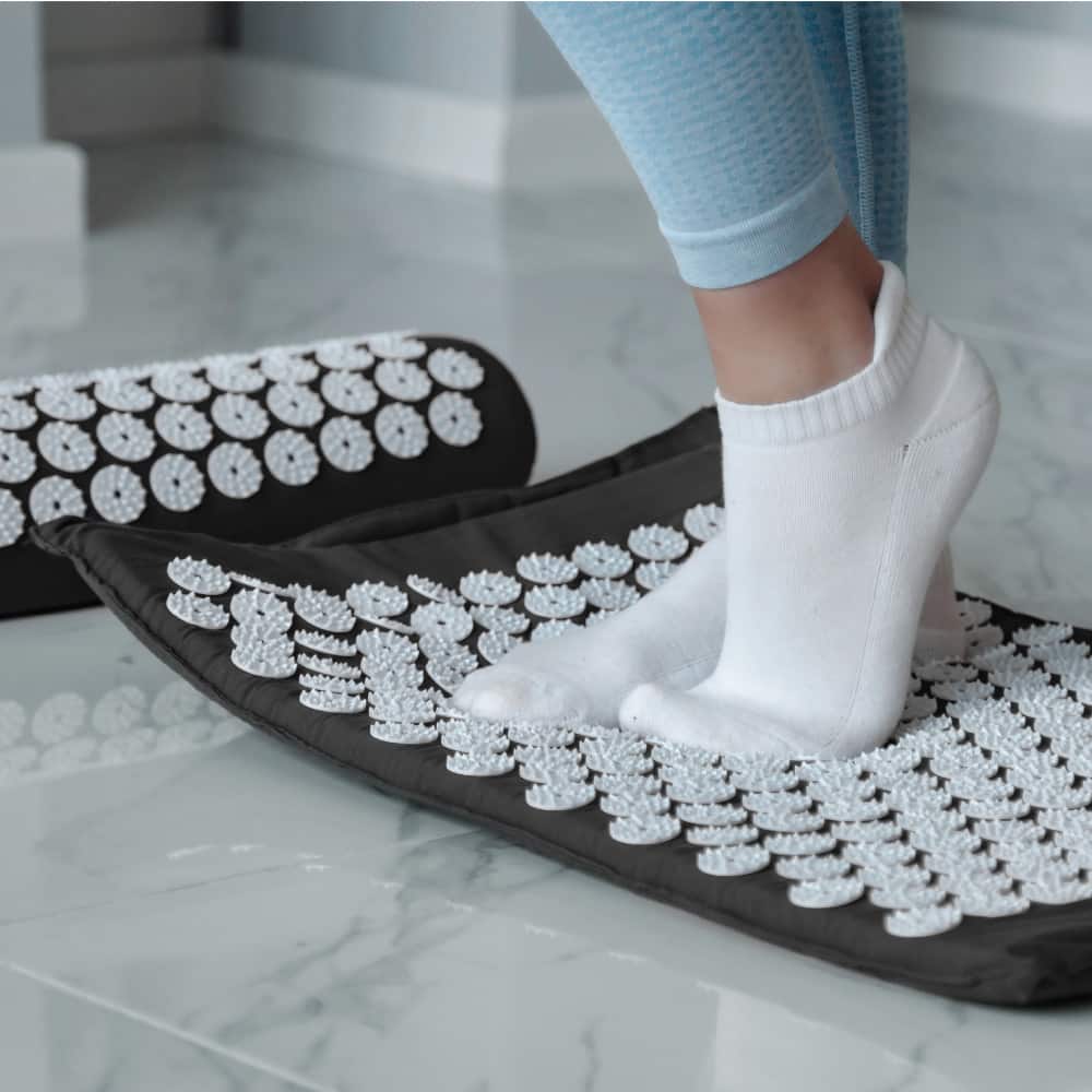 Alt View 11. Sharper Image - Acupressure Mat & Pillow with Travel Bag - Black.