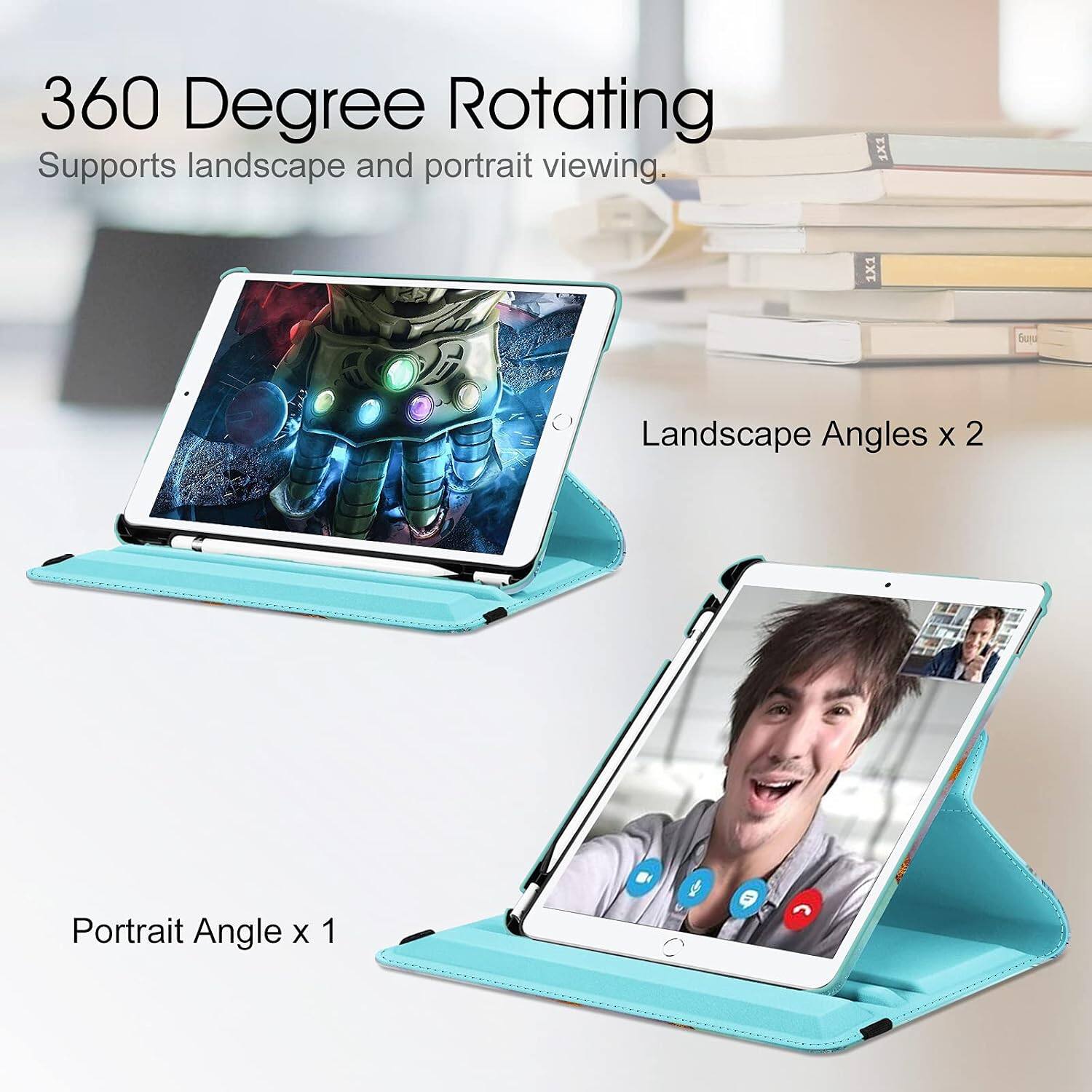 360 Degree Rotating  
Supports landscape and portrait viewing.  
Landscape Angles x 2  
Portrait Angle x 1