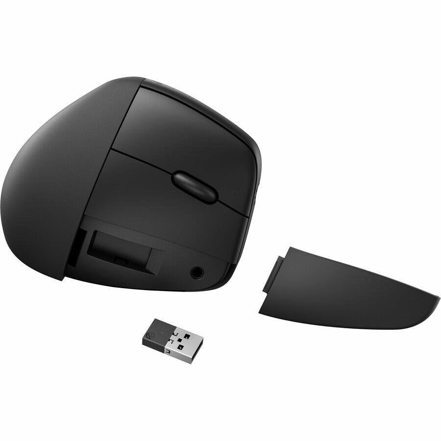 Alt View 5. HP - HP 925 Ergonomic Vertical Mouse For Business - Optical - Wireless - Bluetooth/Radio Frequency - 2.40 GHz - Black - USB T - Black.