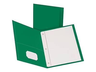 Alt View 1. Oxford - Oxford 2-Pocket 0 Smooth 2-Pocket Paper Portfolio Folder with Fasteners, Hunter Green, 25/Box (57756EE) - Hunter Green.