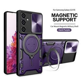 Reiko - Tpu Pc Shockproof Magnetic Phone Case For Samsung Galaxy S23 Fe In - Purple