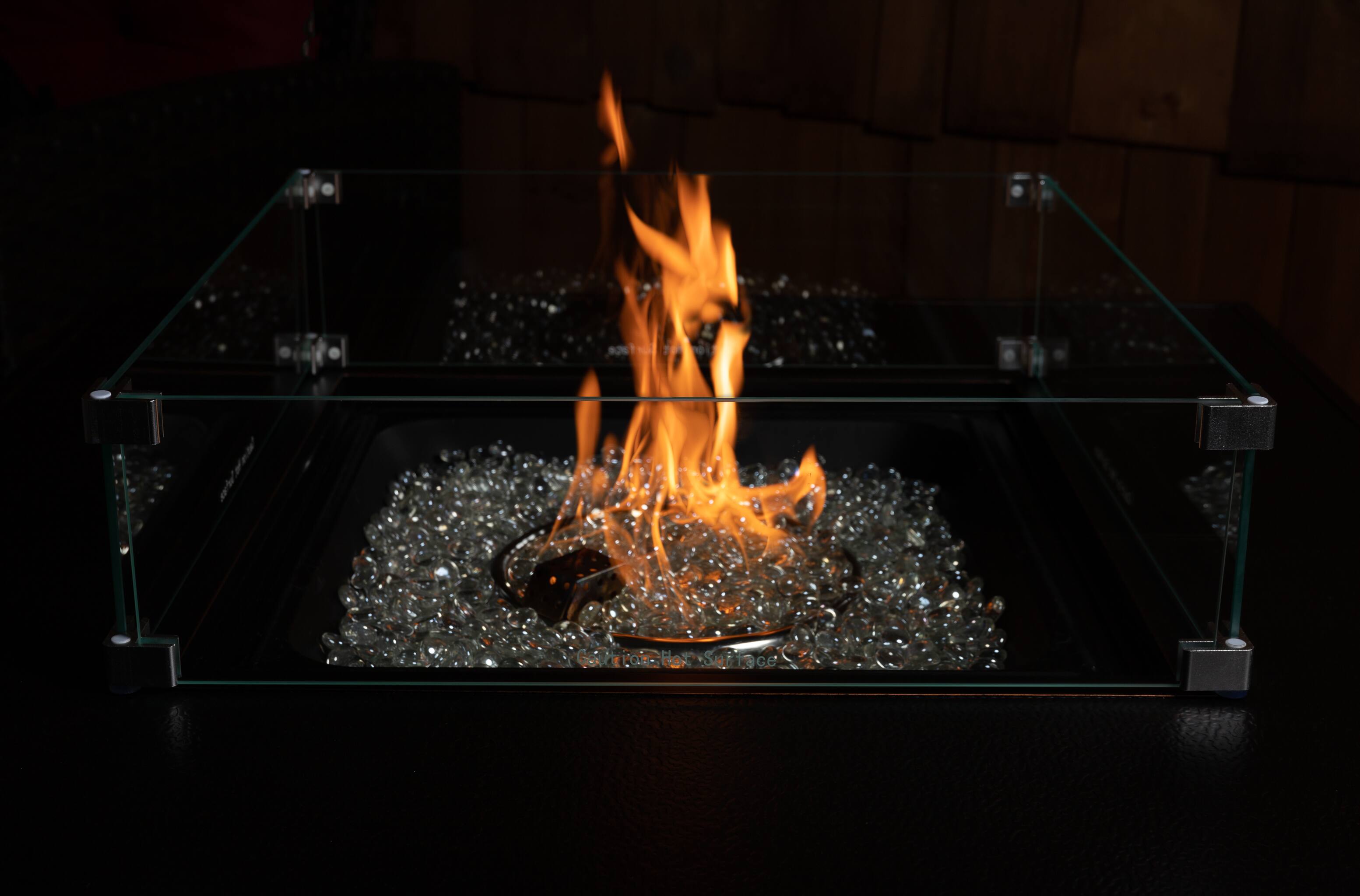 Alt View 19. Fire Sense - Tempered Glass Wind Guard for Square LPG Fire Pits - Clear.