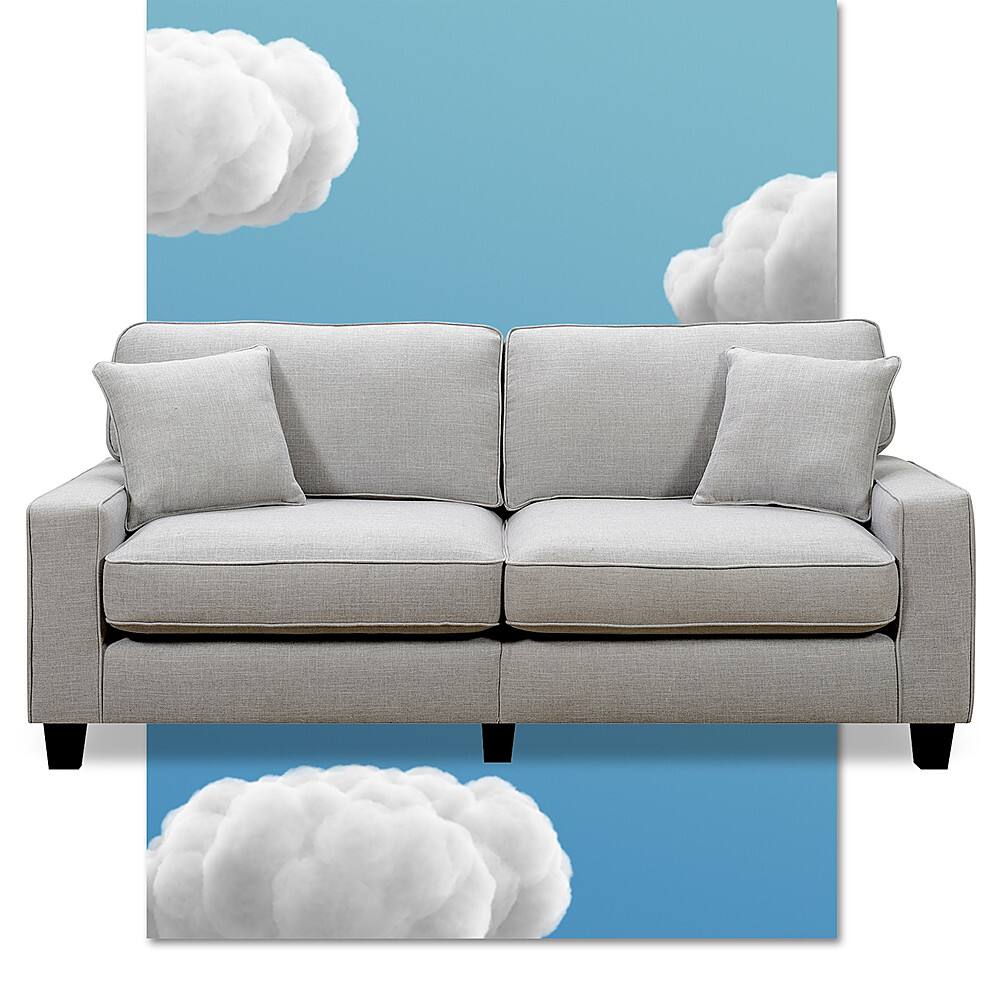 Angle. Serta - Palisades 73" Sofa - Light Gray.