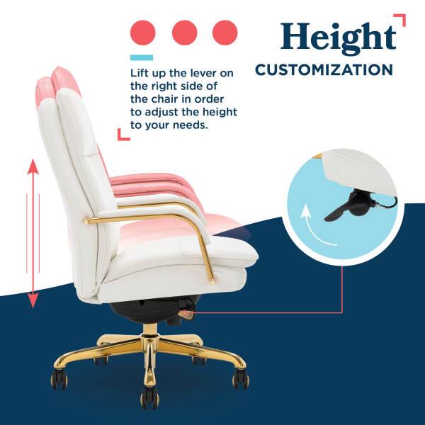 Height: Lift up the lever on the right side of the chair in order to adjust the height to your needs.
