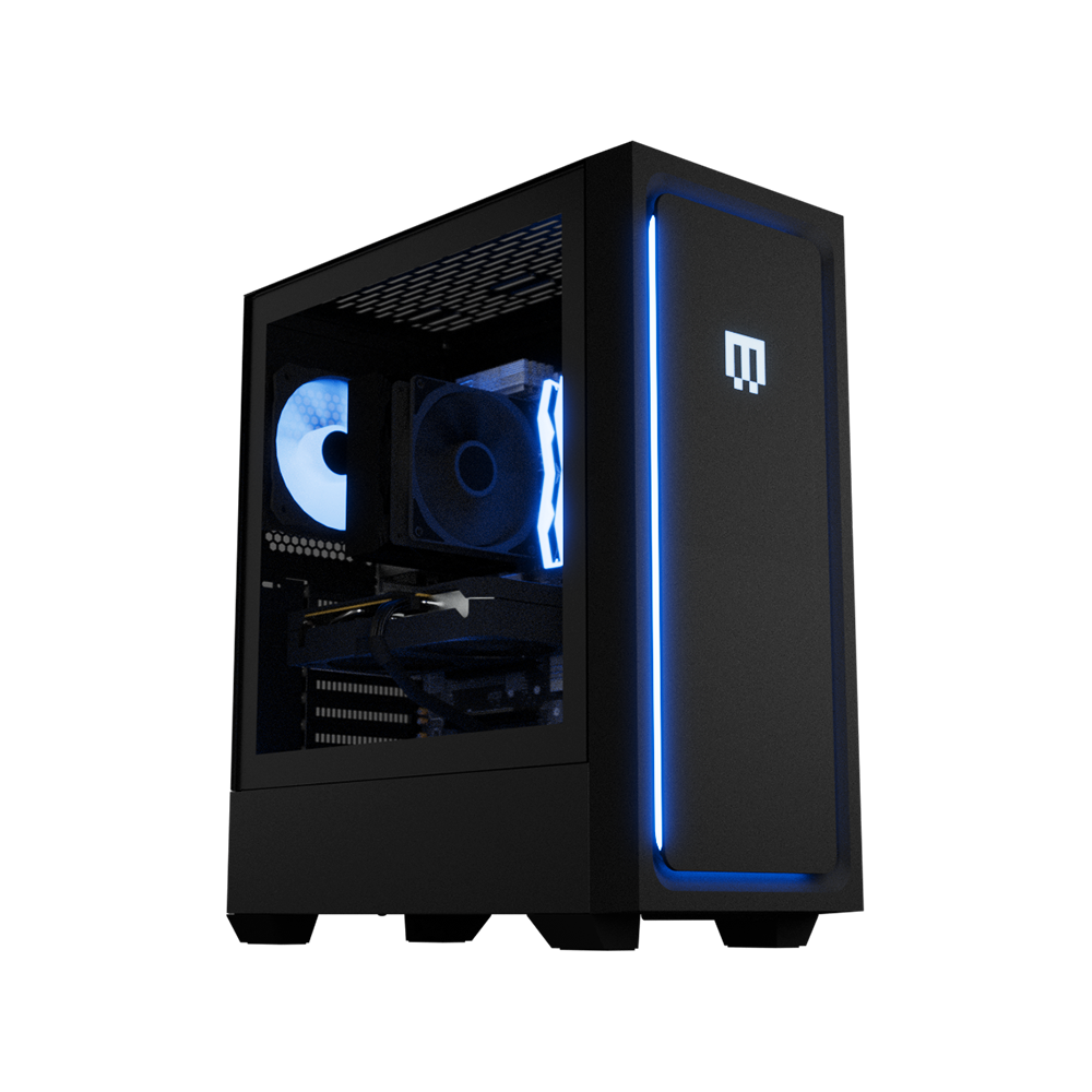 MAINGEAR - MG-1 Silver Gaming Desktop - NVIDIA GeForce RTX 5060 - AMD Ryzen 5 9600X - 16GB DDR5 - 1TB NVMe SSD - WiFi 7 - RGB - Black