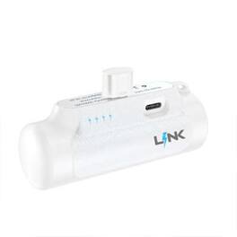 Link - Small Portable Slim 5000mAh Battery Power Bank Super Compact External Charger Made for Apple iPhones Airpods White - White